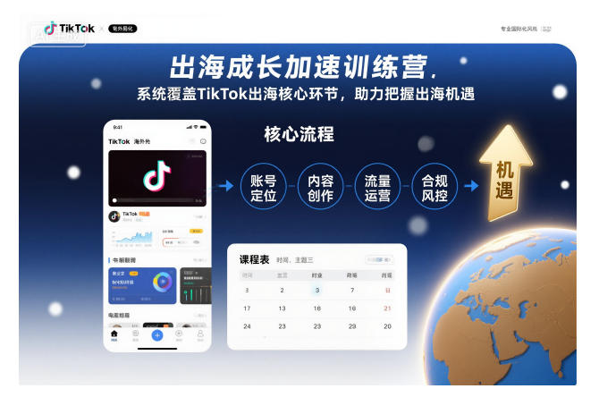 出海成长加速训练营，系统覆盖TikTok出海核心环节，助力把握出海机遇(更新)-摇钱树